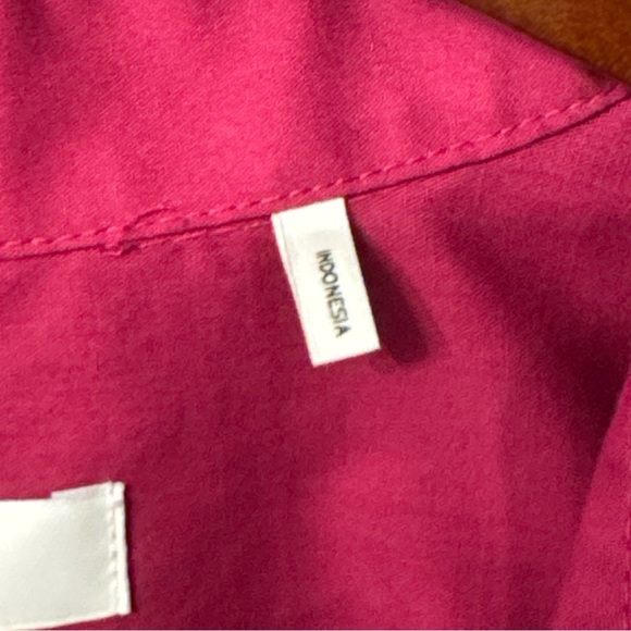 Women's Foxcroft Magenta Collared Button Front Blouse - Picture 8 of 12